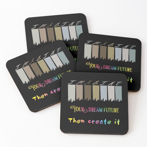 Item preview, Copy of Imagine Your Dream Future, Then Create It in tie dye font on black background  designed and sold by UncleStuScience.