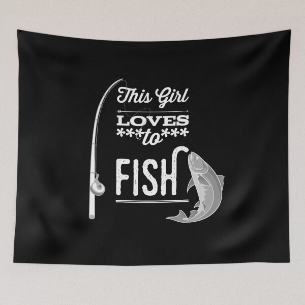 Item preview, This Girl Loves to Fish White Font Funny designed and sold by HppyStrngHelthy.