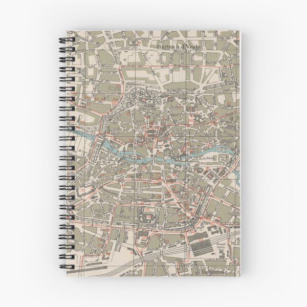 Item preview, Old Nuremburg Germany Map (1910) Vintage Bavarian City & Street Atlas designed and sold by BravuraMedia.