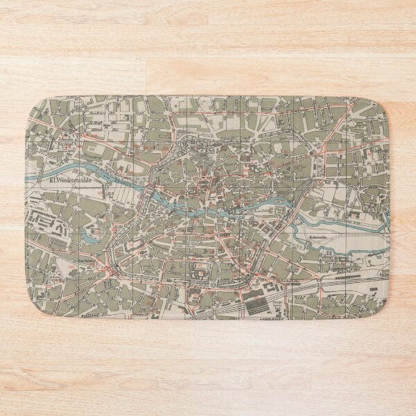 Item preview, Old Nuremburg Germany Map (1910) Vintage Bavarian City & Street Atlas designed and sold by BravuraMedia.