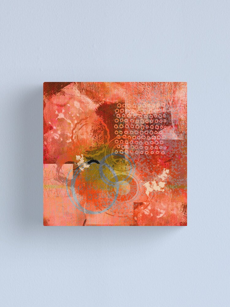 "Textured Modern Red Abstract Art Painting" Canvas Print by NancyMerkle