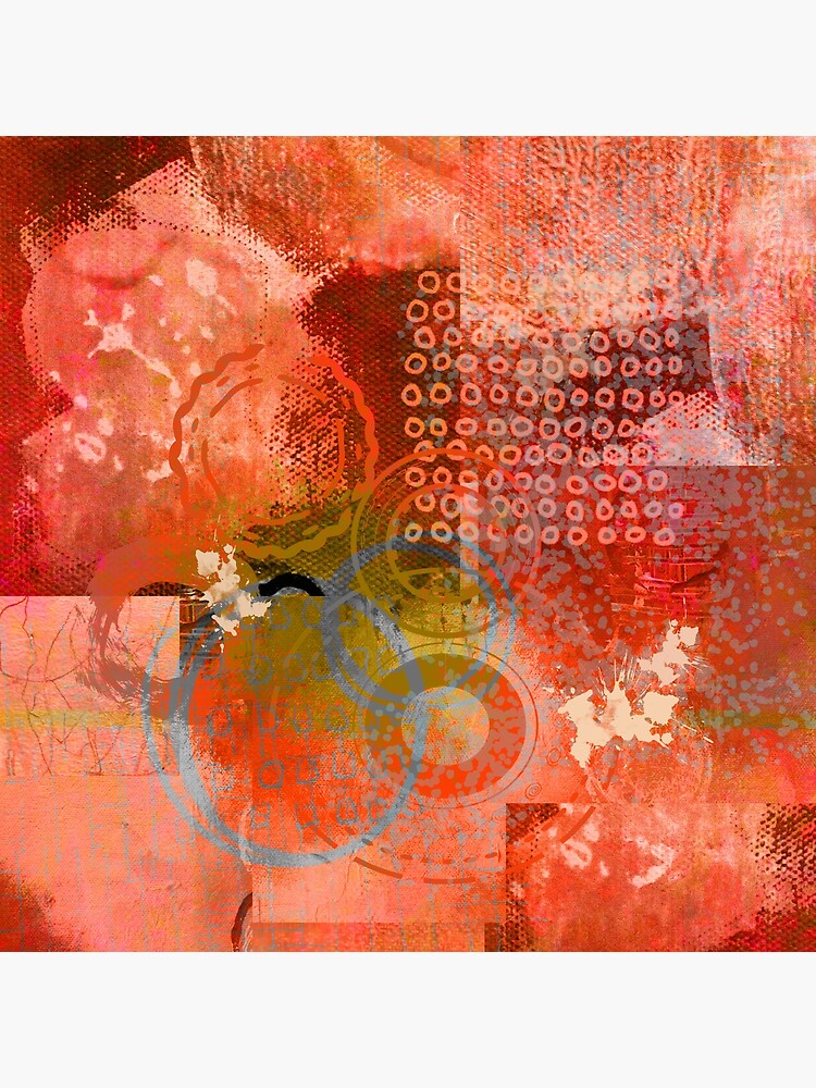 "Textured Modern Red Abstract Art Painting" Canvas Print by NancyMerkle