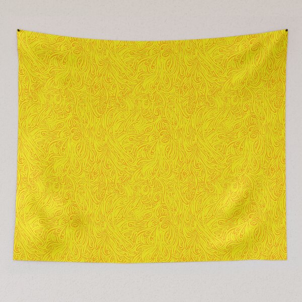 Item preview, Swirling Abstract Line Art in Blazing Yellow and Gold designed and sold by MathenaArt.