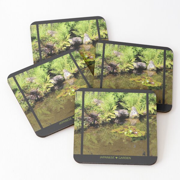 Item preview, Japanese garden with small lily pond. designed and sold by CatCarrot.