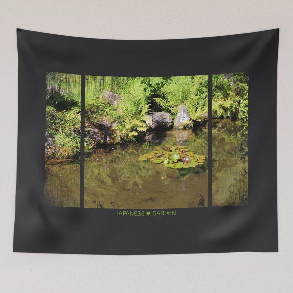 Item preview, Japanese garden with small lily pond. designed and sold by CatCarrot.