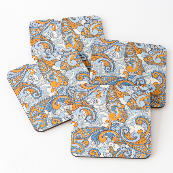 Item preview, Orange Paisley Pattern, Orange Paisley floral seamless Pattern, Orange Paisley designed and sold by graphic-genie.