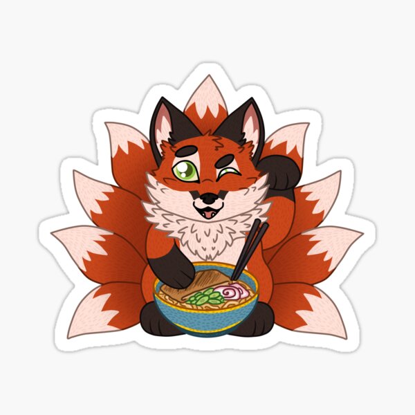Kitsune Maneki-Neko Sticker