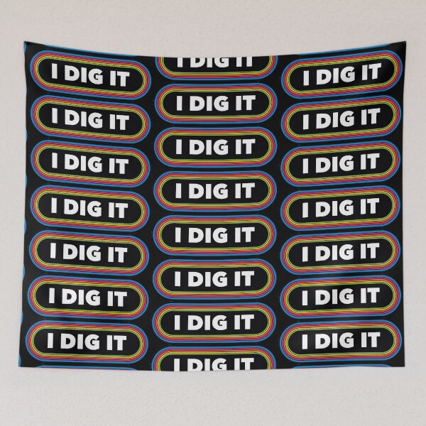 Item preview, I DIG IT dog groovy 70s bumper designed and sold by Popular-Gifts.