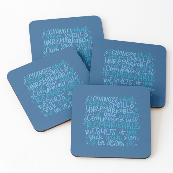 Item preview, Make a Small Change - Hand Lettered Quote - Blue designed and sold by TheBubblyType.