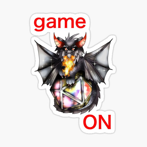 Item preview, Game ON black dragon DM with a D20 dnd dice designed and sold by CuisineCat.