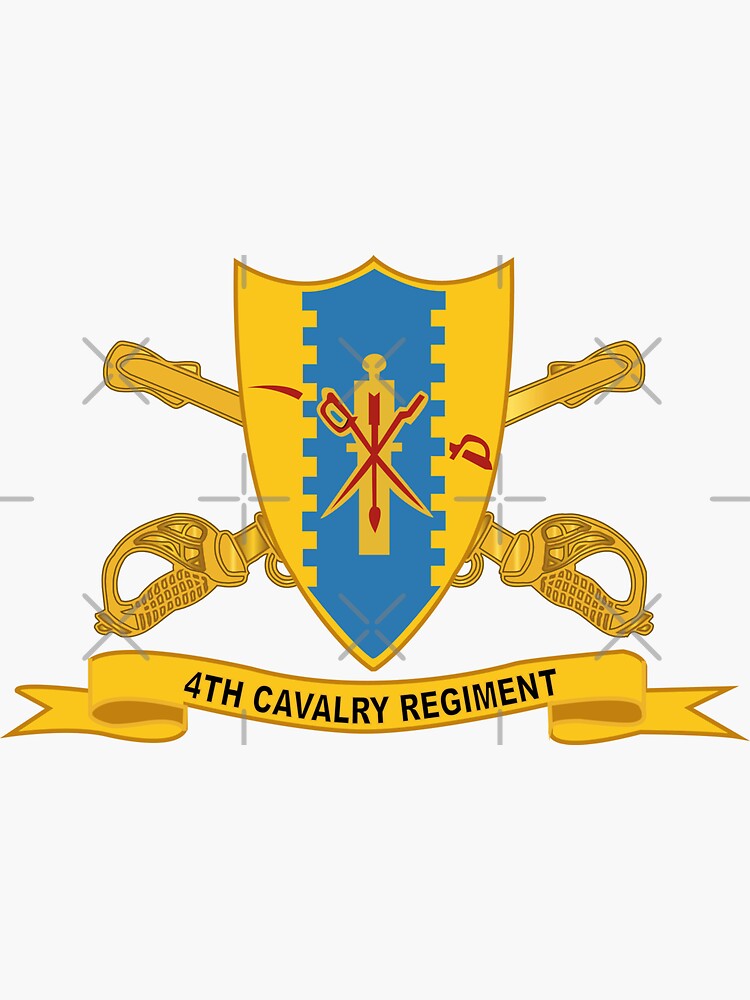 thumbnail image 2 of 4th Cavalry Regiment Vinyl Sticker - 5 Inch Waterproof Decal For Laptop & Car 2 of 13
