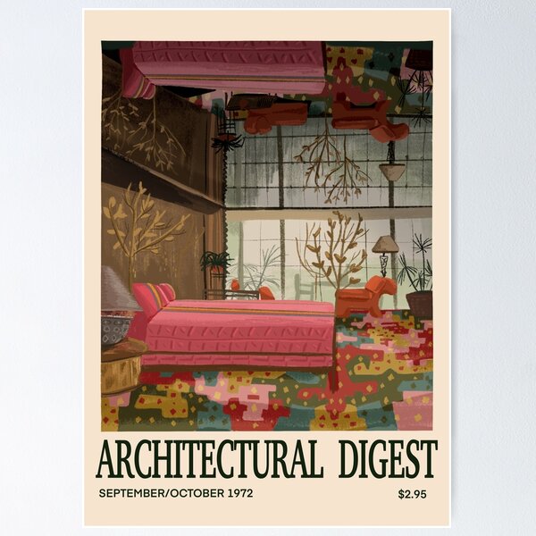 Item preview, Inspired in Architectural Digest vintage Cover 1972 designed and sold by Ainhoa Abad.