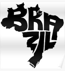 Brazil Black Poster