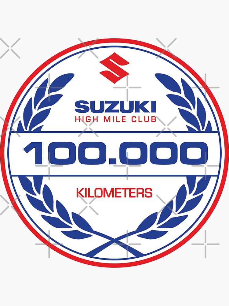 "Suzuki 100.000 Kilometers High Mileage Club" Sticker for Sale by aerotekmusic Redbubble