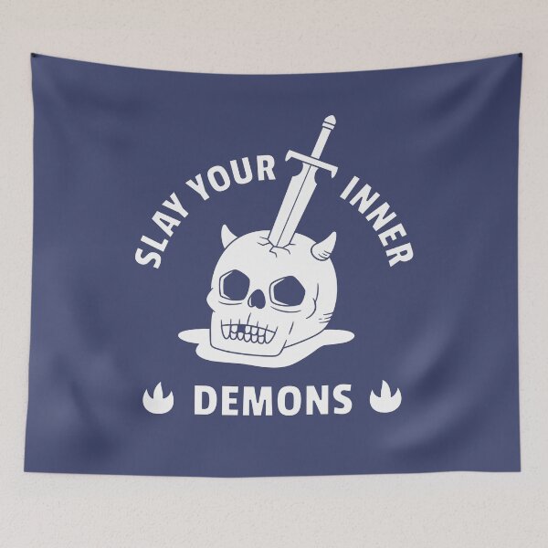 Item preview, Skull and Sword Slay Your Inner Demons Quote designed and sold by rustydoodle.