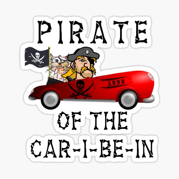 Pirate of the Car-I-Be-In With My Pirate Cat Arrr Sticker