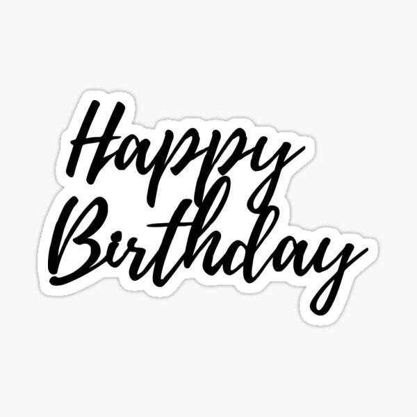 Hand written Happy Birthday Greetings Quote Sticker
