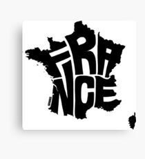 France Black Canvas Print
