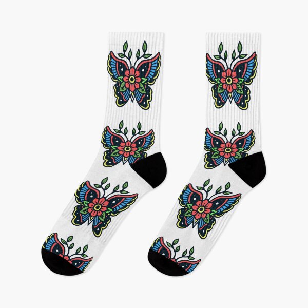 Item preview, Flower Butterfly Old School Tattoo designed and sold by Peekonet.