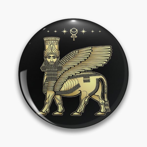 Item preview, Animation drawing: image of the Assyrian mythical deity Shedu: a winged bull with head of person. character in Sumerian mythology. designed and sold by YanaZvereva.