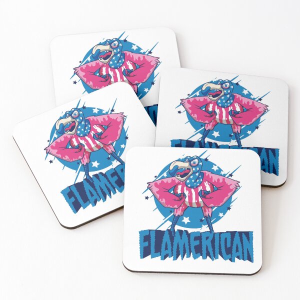 Item preview, Flamerican Flamingo US American Flag 4th July designed and sold by TRIBExSPACE.