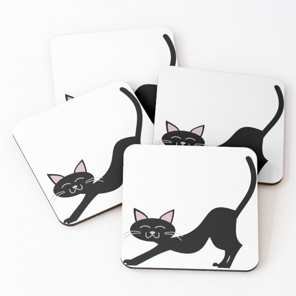 Item preview, Slinky Black Cat Stretching designed and sold by Rosie Loethen.