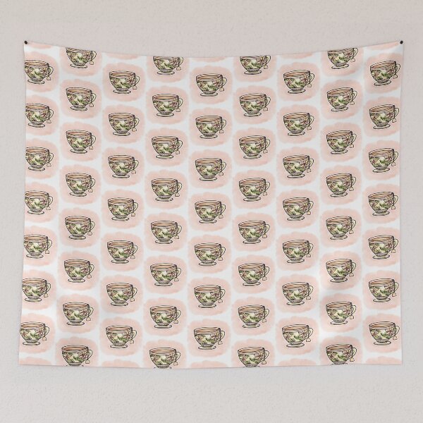 Item preview, Antique teacup pattern designed and sold by Hibiscusly.