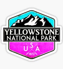 YELLOWSTONE NATIONAL PARK WYOMING MOUNTAINS HIKING CAMPING HIKE CAMP PINK Sticker