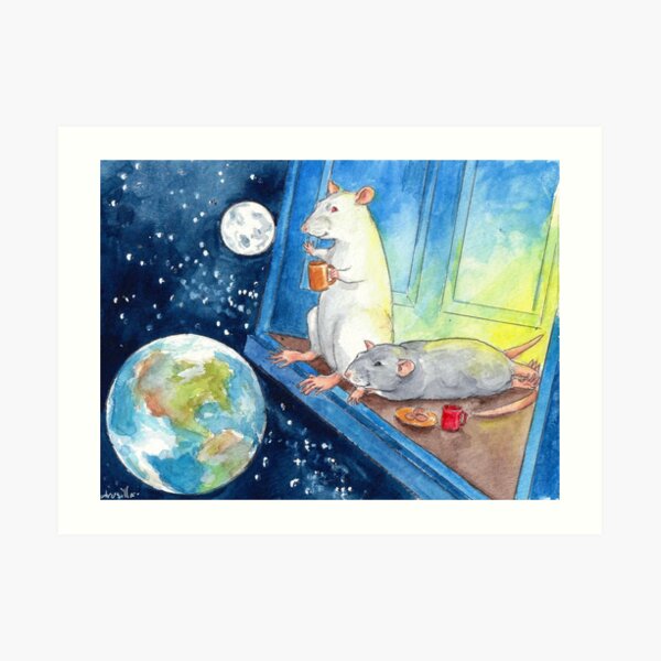 Ratties' Cosmic Cup of Tea Art Print