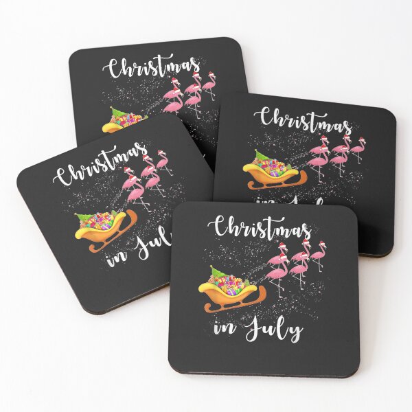 Item preview, Christmas In July Funny Sleigh Flamingos Women Kid Summer T-Shirt designed and sold by Bonucci-Tori.
