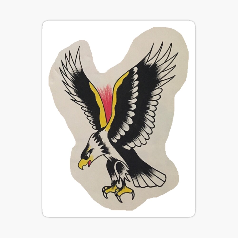 Buy Traditional Old School Eagle Tattoo Flash Art Print Online in India -  Etsy