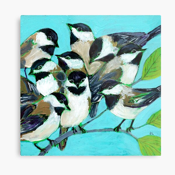 Chickadees Metal Print