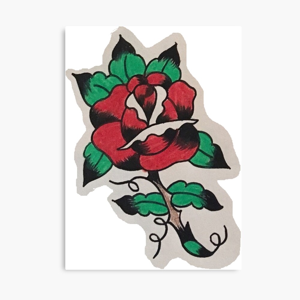 Traditional Rose Tattoo Flash Sheet - Etsy