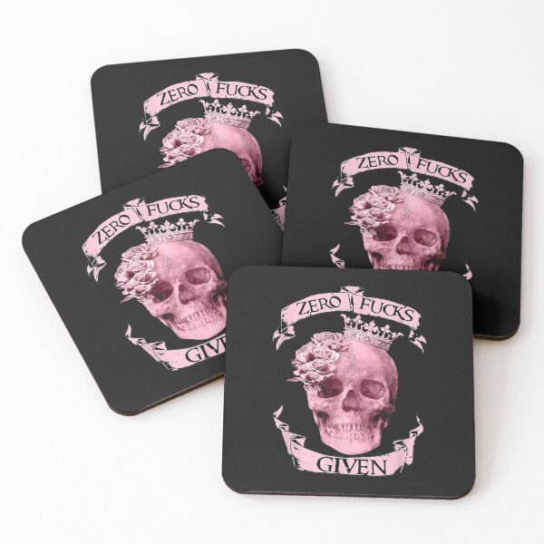 Item preview, Zero Fuc.ks Given Skull Pink Rose Queen Skull T-Shirt designed and sold by Bonucci-Tori.