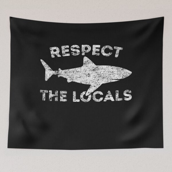 Item preview, Funny Scuba Diving Respect Locals Vintage Distressed Shark designed and sold by Liefke12441.