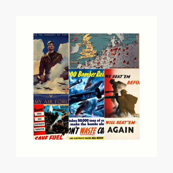 Vista previa del artículo con la obra «Copia del juego de carteles n. ° 2 de la Segunda Guerra Mundial Clásico Vintage», diseñado y vendido por Krispsm.