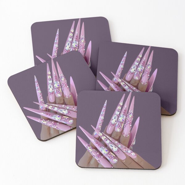 Item preview, Purple bling acrylic nail art designed and sold by emiliapapaya.