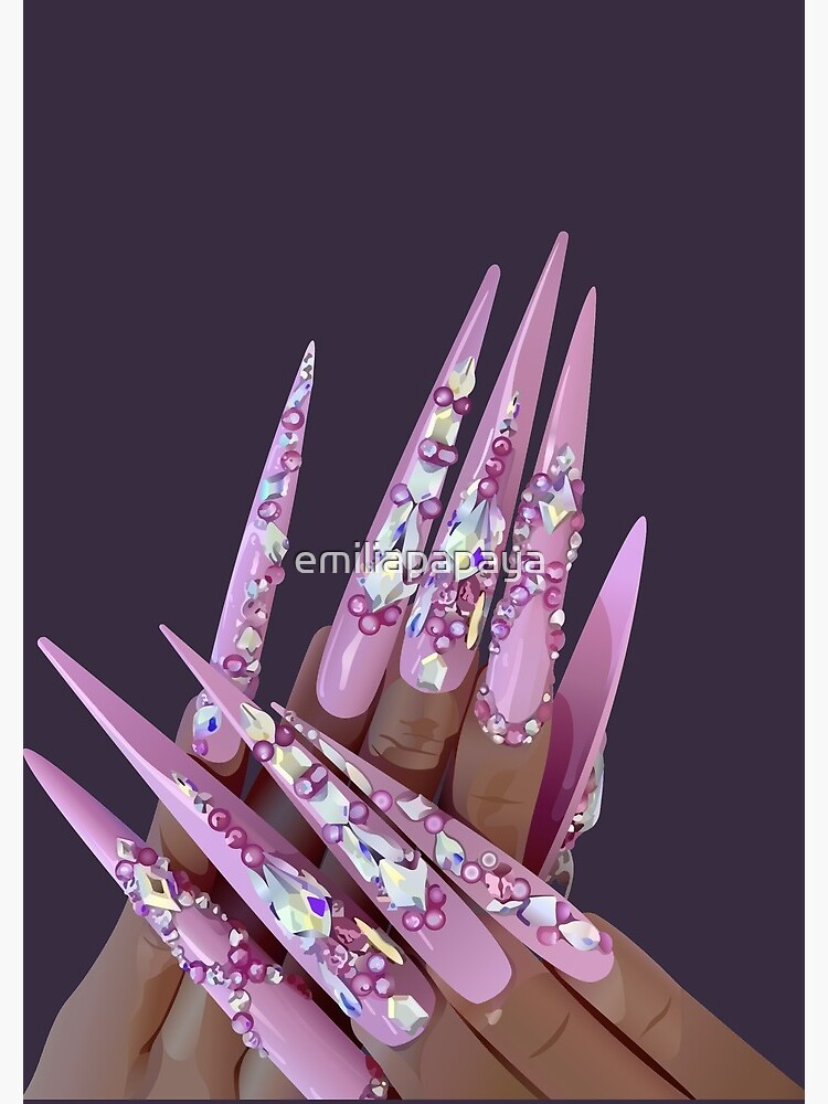 Purple Blink Nails – Nail Art with Diamonds - Nail Art