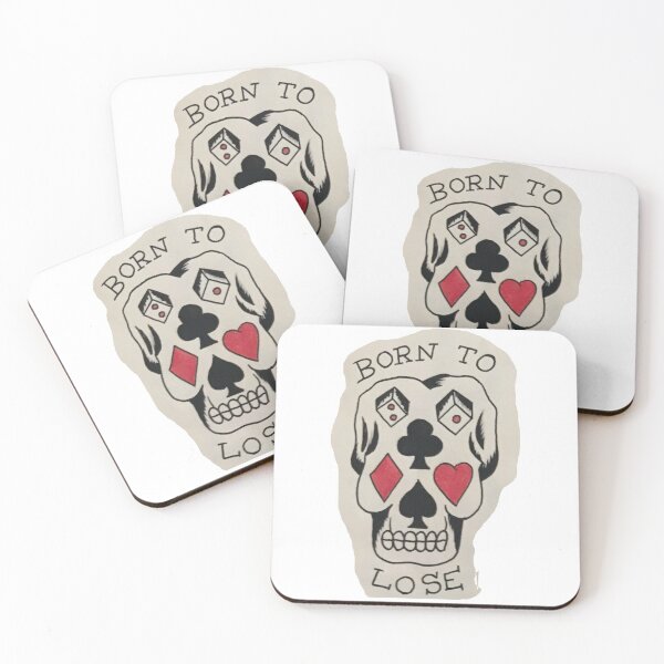 Item preview, BORN TO LOSE SKULL TATTOO DESIGN VINTAGE DICE designed and sold by 999shirts.