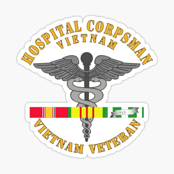 Navy Hospital Corpsman W Vn Svc Ribbons Wo Grad Wo Ds Sticker For