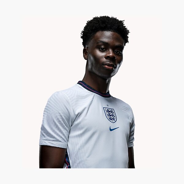 Nike England Home Stadium Shirt 2020-22 with Saka 25 Printing