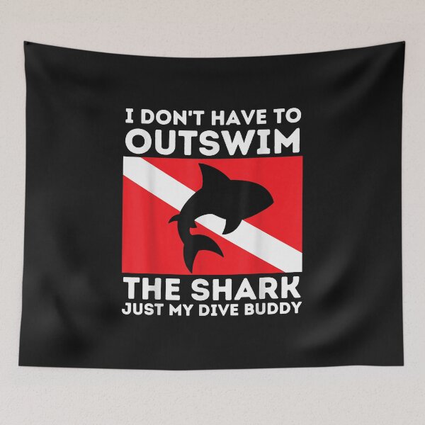 Item preview, Outswim My Dive Buddy - Funny Shark & Scuba Diving Diver designed and sold by Liefke12441.