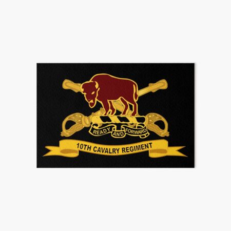 Army - 10th Cavalry Regiment w Br - Ribbon Art Board Print