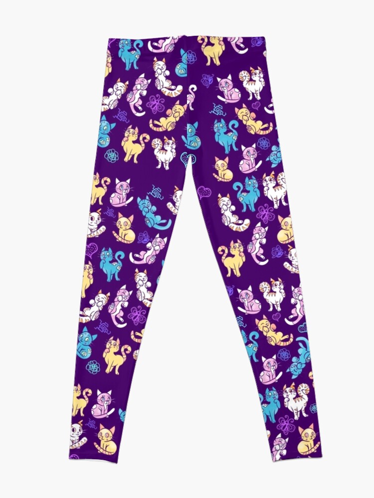 Discover Colourful Kitty cat pattern Leggings