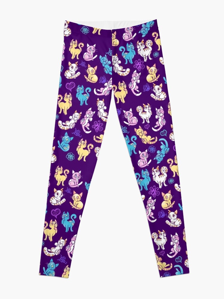 Discover Colourful Kitty cat pattern Leggings