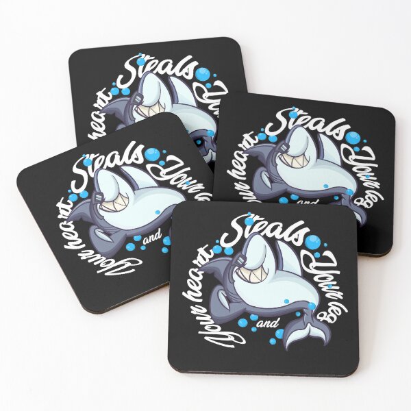 Item preview, Steals your leg and your heart, Funny Zombie Shark, Shark Week pun, Summer designed and sold by lucky-fern.