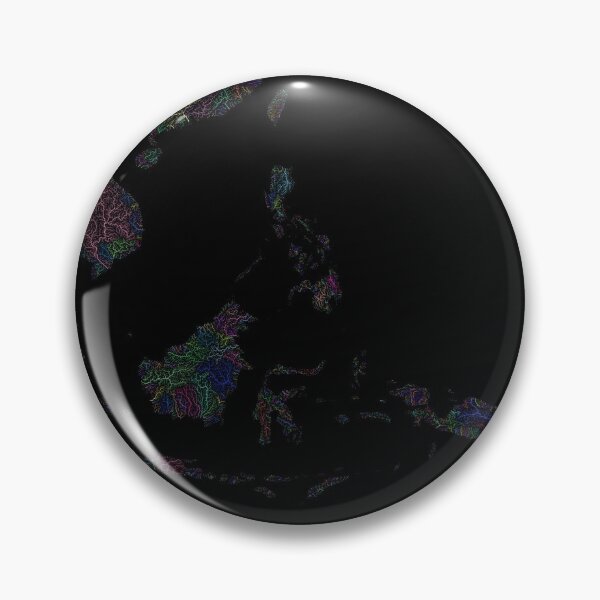 Item preview, Southeast Asia River Basin Map in Rainbow Colours with Black Background designed and sold by GrasshopperGeo.