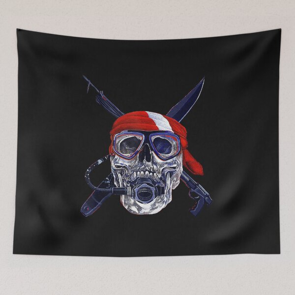 Item preview, Scuba Diving Gifts Skull Speargun Spearfishing Dive Flag Tank Top designed and sold by Liefke12441.