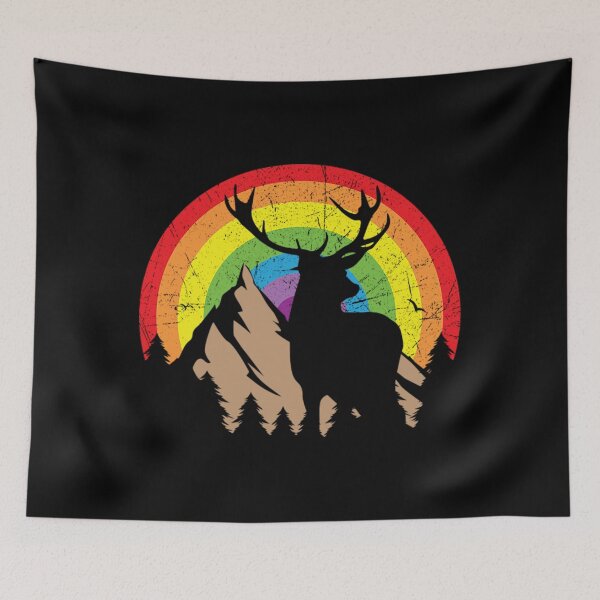Item preview, Deer T-ShirtDeer silhouette Rainbow designed and sold by PutiGaan.