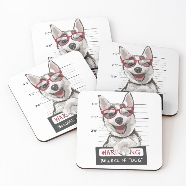 Item preview, Happy Husky with Sign Illustration designed and sold by Peekonet.